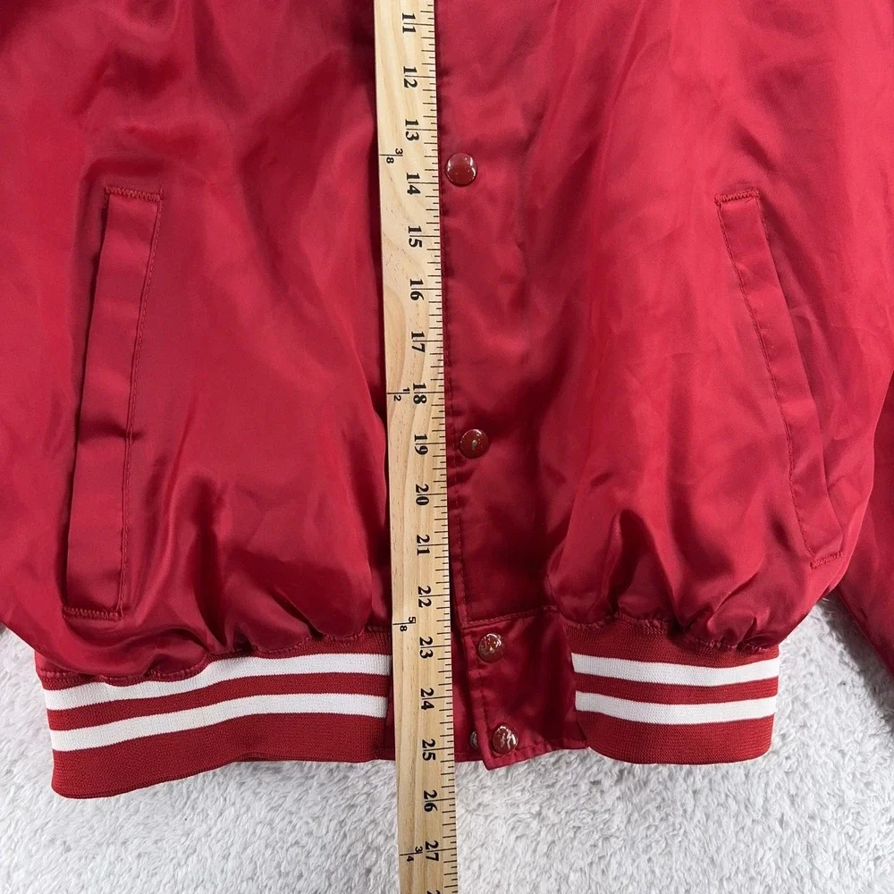 Vintage‎ Seagram's 7 Jacket Mens M Red Satin Bomber Embroidered Varsity Alcohol
